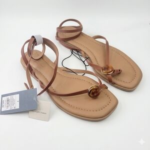 Universal Thread Gladiator Sandals Memory Foam Amber Stone Tan Womens 7 NWT